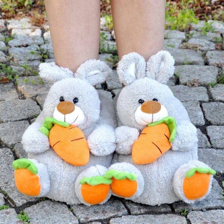 Panduf Bayan Ev Terliği Gri Tavşan Bot Peluş Noa Shoes Türkiye