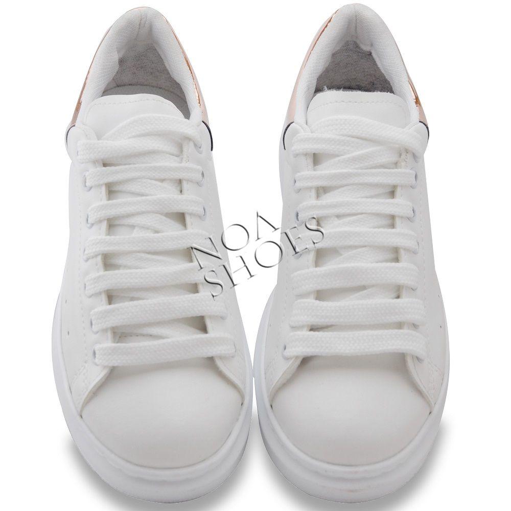 Bakır Sneakers Beyaz Spor Ayakkabı Kalın Taban Bağcıklı4