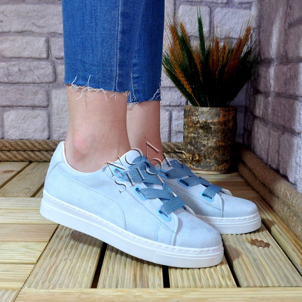 sansür çamur Kent  Kadın Spor Ayakkabı Açık Mavi Süet Kalın Bağcıklı Günlük | Noa Shoes Türkiye